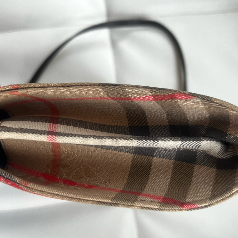 Vintage 1990s Burberry Canvas Shoulder Bag 💕 COA pictured - strap off one side - Picture 11 of 14